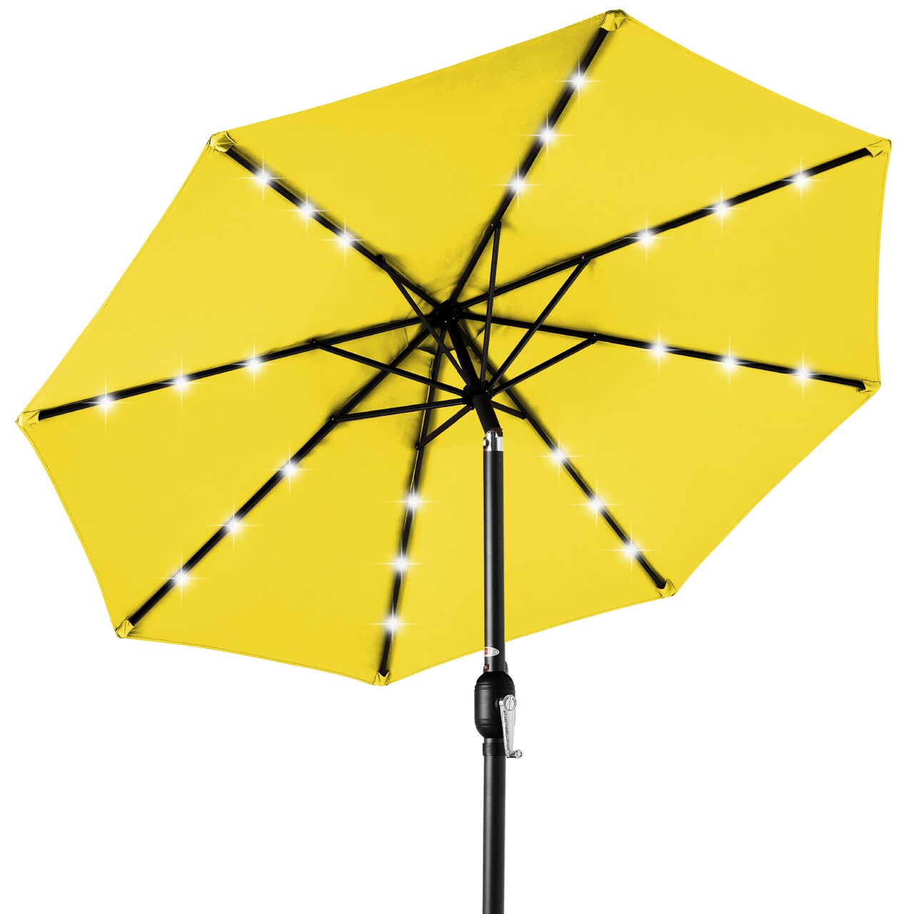 Best Choice Products 10ft Solar LED Lighted Patio Umbrella w/ Tilt Adjustment, UV-Resistant Fabric